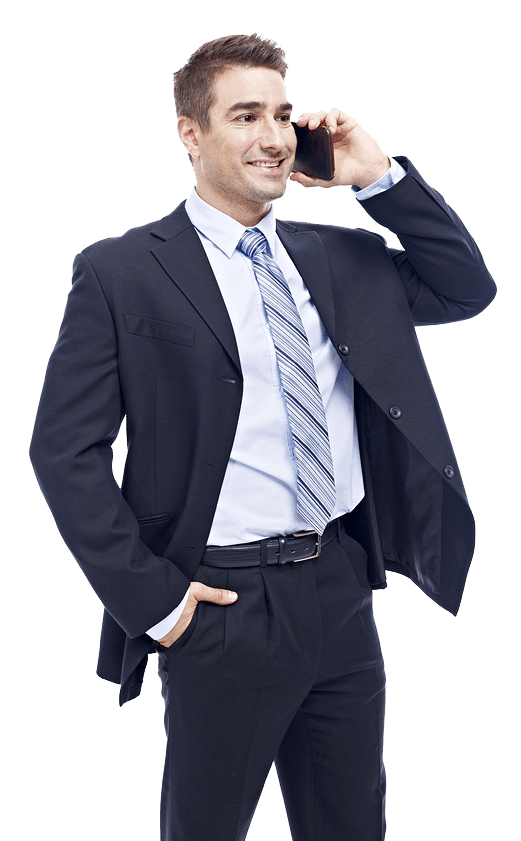 Businessman Answering His Mobile Phone
